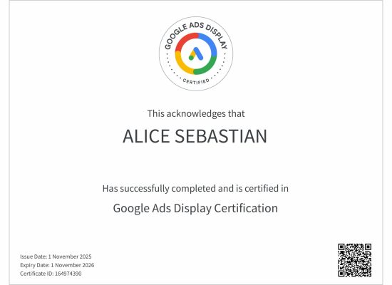 Google Ads Display Certificate